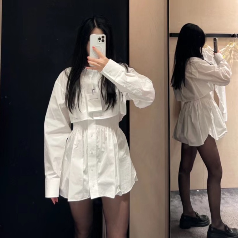 Smocked Cami with Cropped Shirt in White
Alexander Wang AUTHENTIC